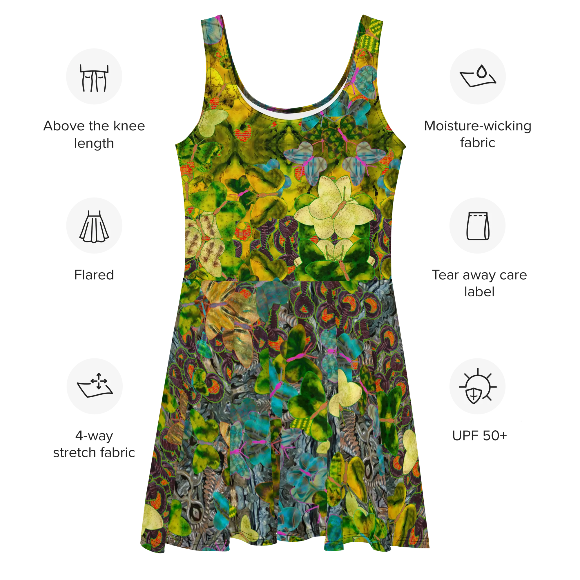 Fitted Skater Dress (Her/Muliebris)(Butterfly Glade, Shoal Solstice, GNHV8.1) RJSTH@Fabric#1 RJSTHw2021 RJS
