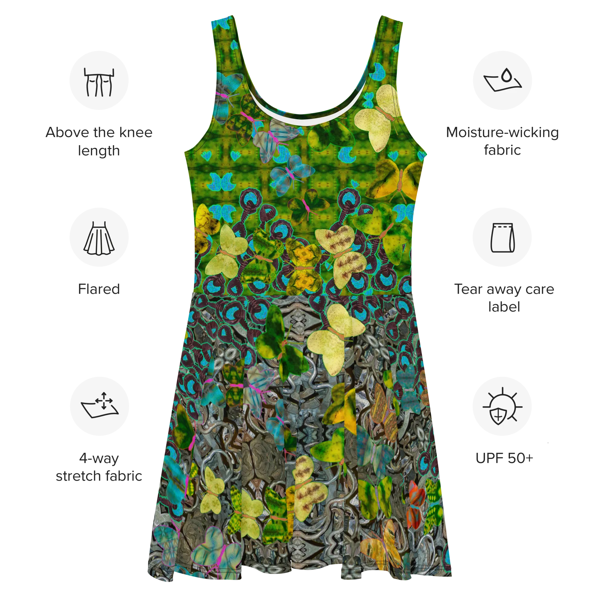 Fitted Skater Dress (Her/Muliebris)(Butterfly Glade, Shoal Solstice, GNHV8.10) RJSTH@Fabric#10 RJSTHw2021 RJS