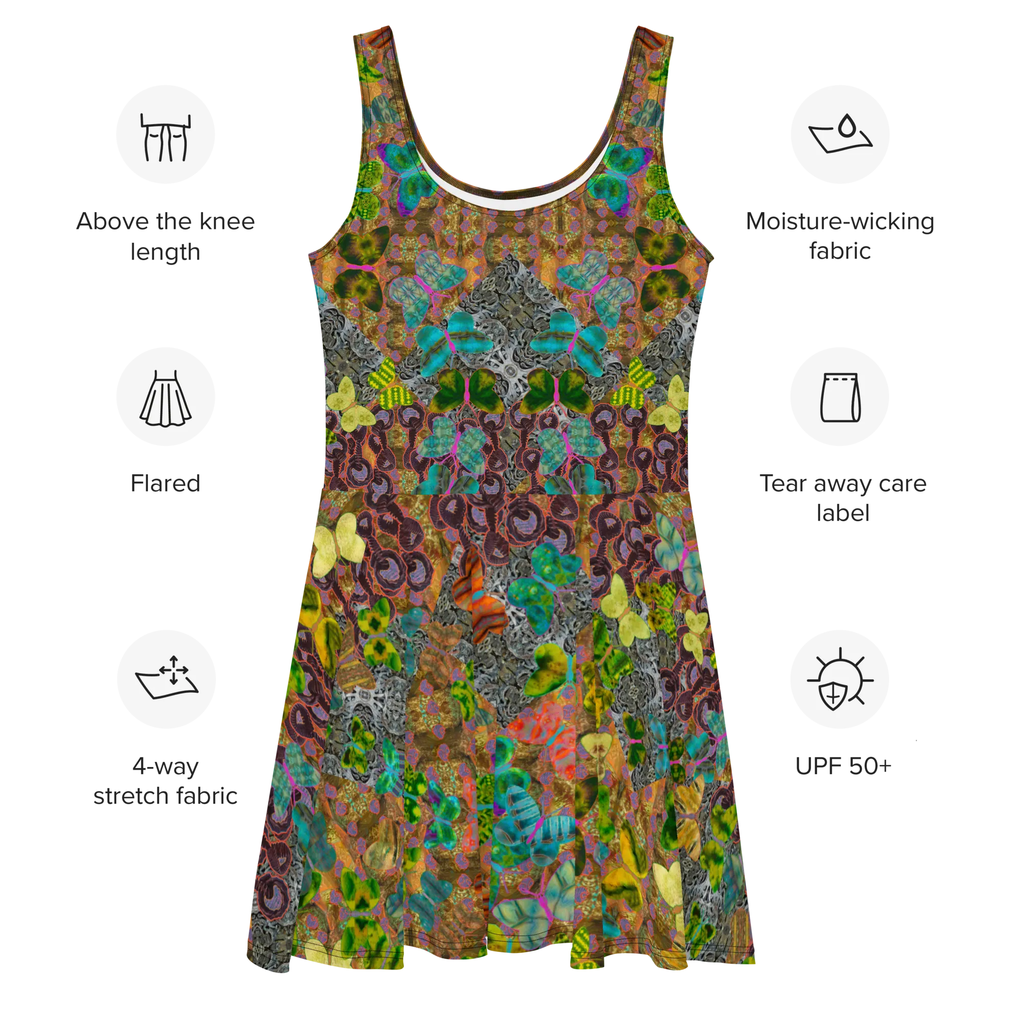 Fitted Skater Dress (Her/Muliebris)(Butterfly Glade, Shoal Solstice, GNHV8.6) RJSTH@Fabric#6 RJSTHw2021 RJS