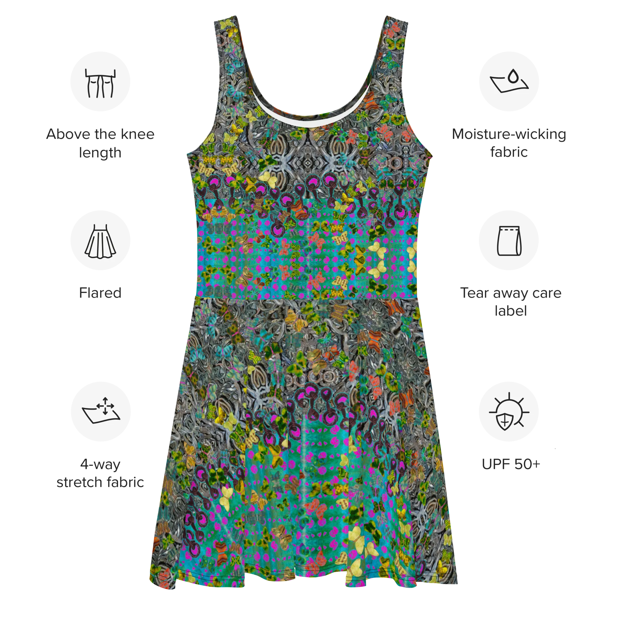 Fitted Skater Dress (Her/Muliebris)(Butterfly Glade, Shoal Solstice, GNHV8.8) RJSTH@Fabric#8 RJSTHw2021 RJS