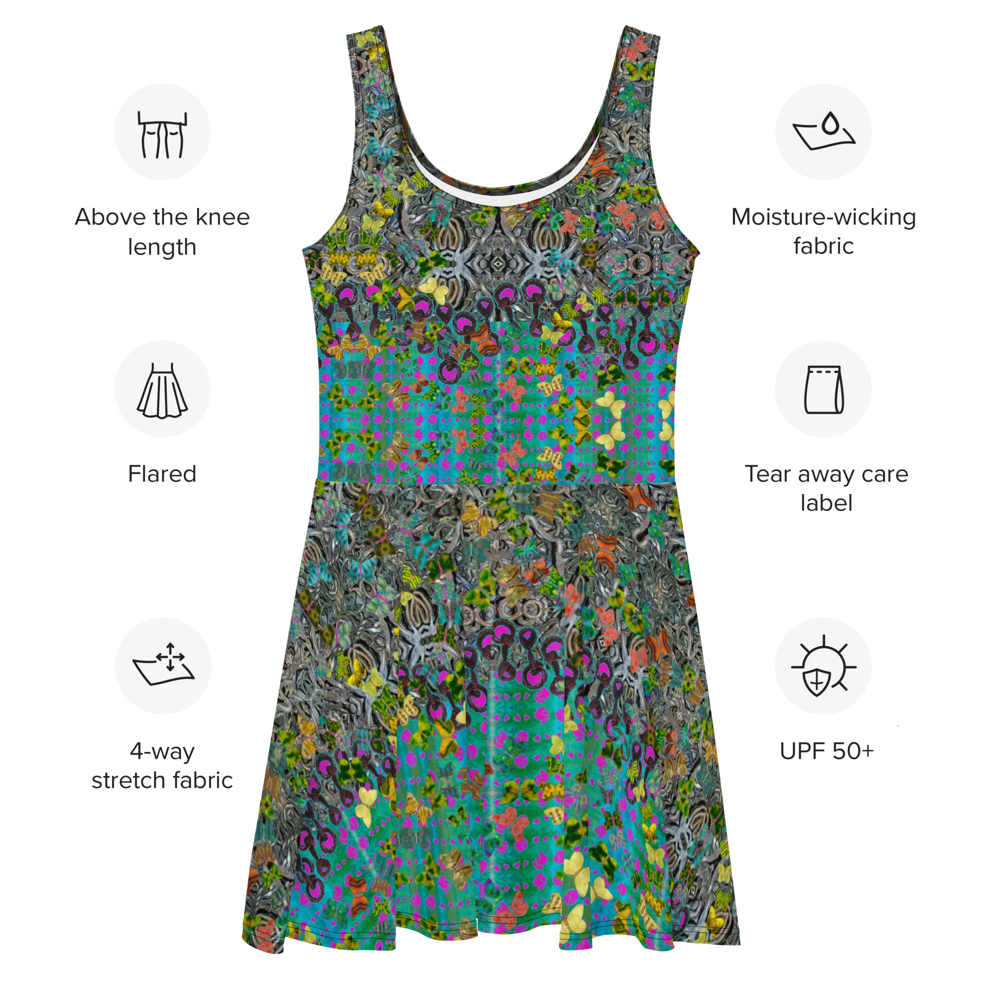 Fitted Skater Dress (Her/Muliebris)(Butterfly Glade, Shoal Solstice, GNHV8.8) RJSTH@Fabric#8 RJSTHw2021 RJS