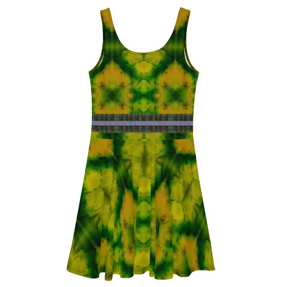 Fitted Skater Dress (Her/Muliebris)(Tree Link Stripe) RJSTH@Fabric#5 RJSTHS2021 RJS