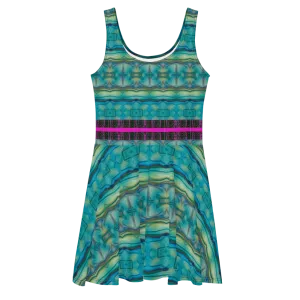 Fitted Skater Dress (Her/Muliebris)(Tree Link Stripe) RJSTH@Fabric#9 RJSTHS2021 RJS