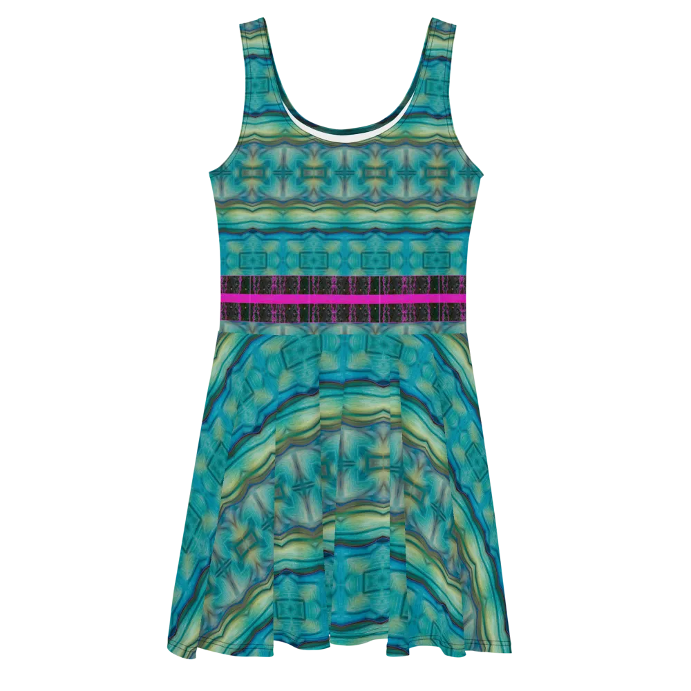 Fitted Skater Dress (Her/Muliebris)(Tree Link Stripe) RJSTH@Fabric#9 RJSTHS2021 RJS