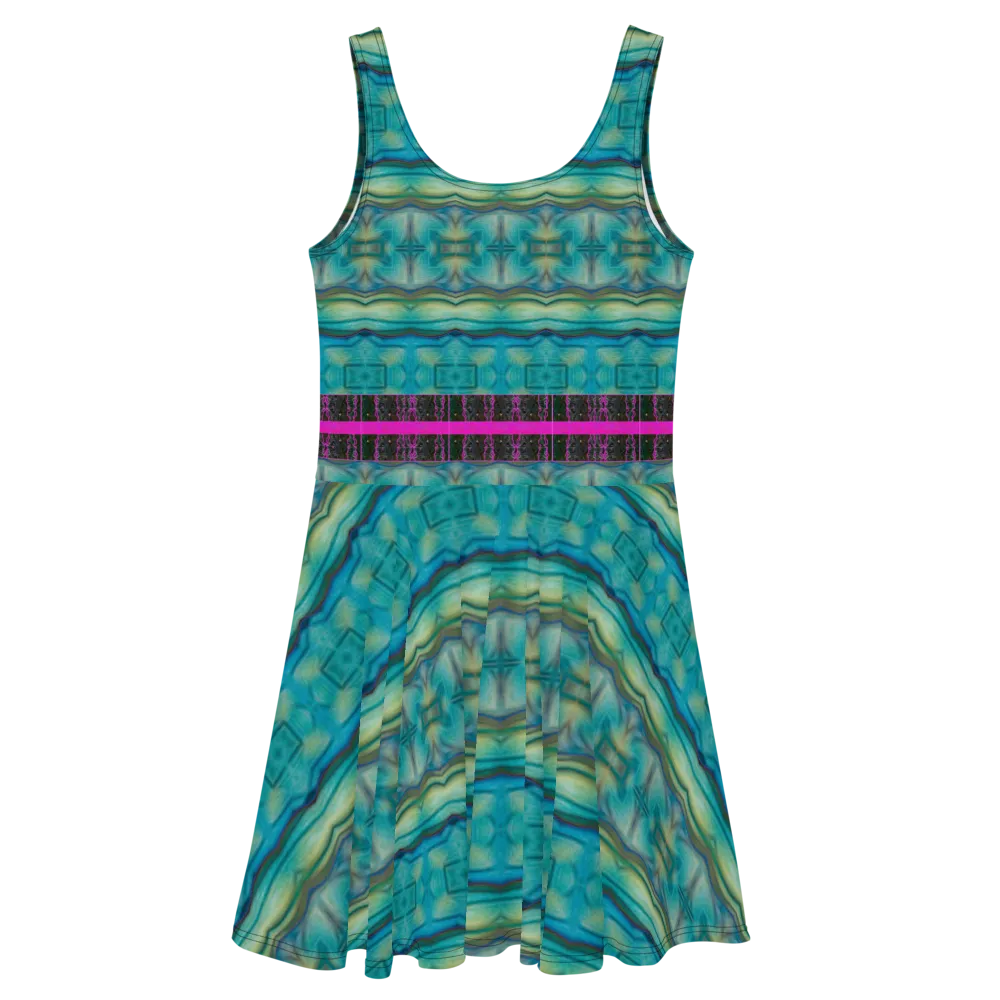 Fitted Skater Dress (Her/Muliebris)(Tree Link Stripe) RJSTH@Fabric#9 RJSTHS2021 RJS