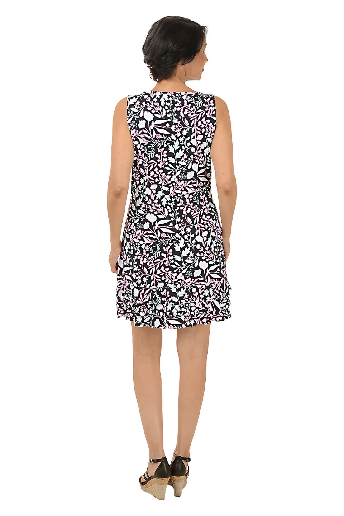 Floral Stencil UPF50  Ruffle Dress