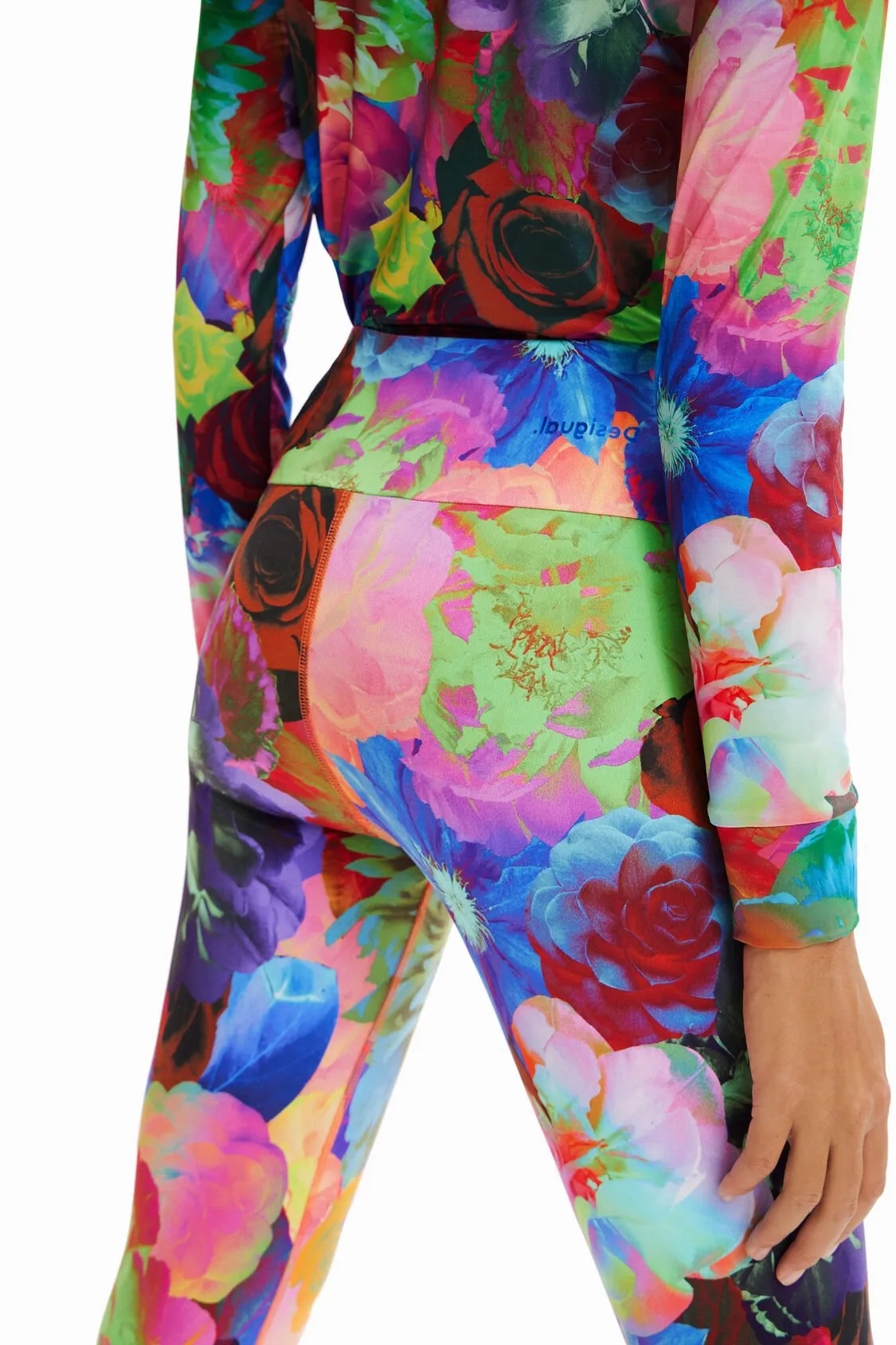 Floral stretch leggings women