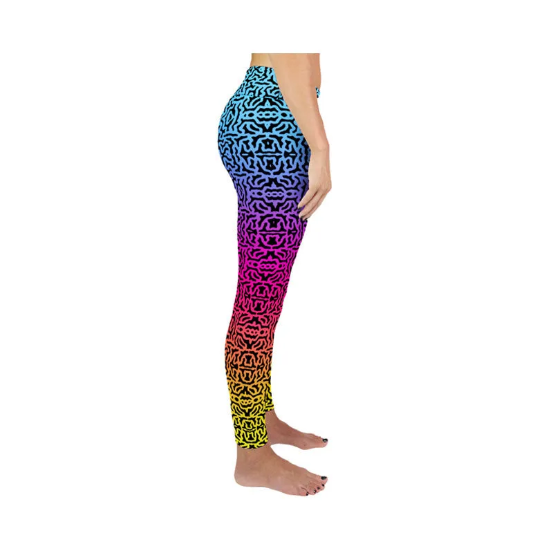 Florescent Brain Pattern ACTIVE LEGGINGS