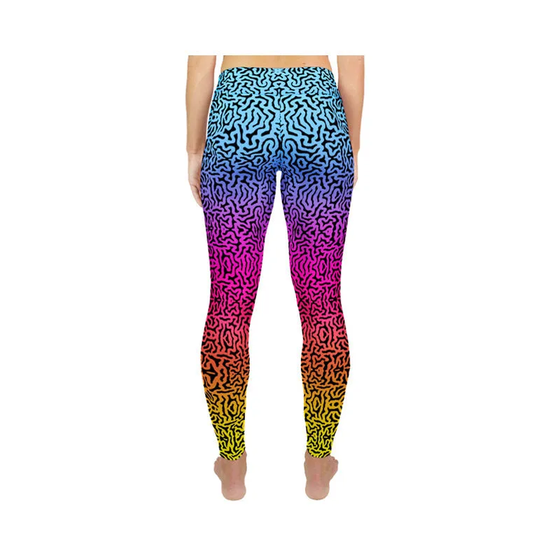 Florescent Brain Pattern ACTIVE LEGGINGS