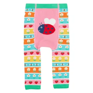 Frugi Infant Knitted Leggings Daisy Fairisle Ladybird