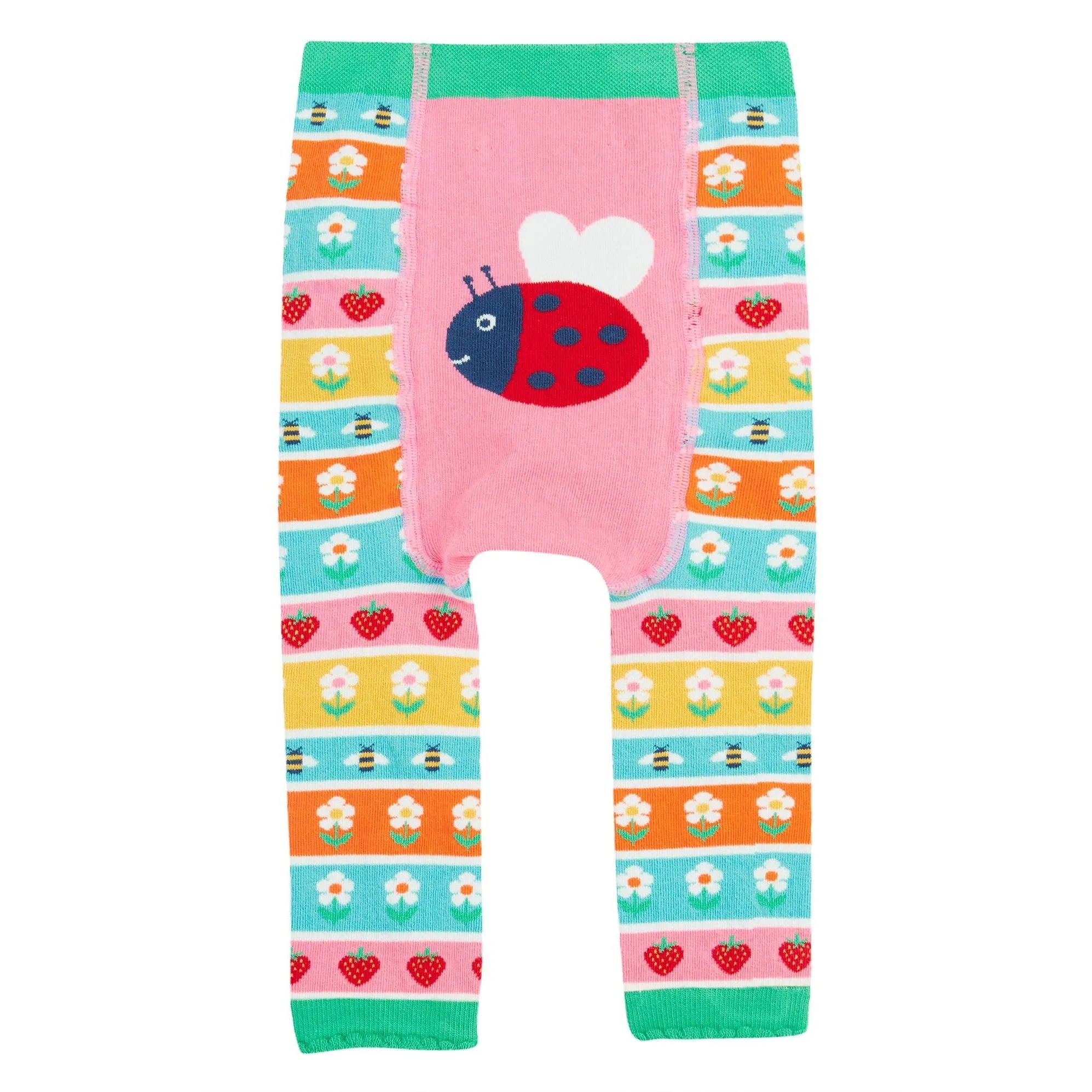 Frugi Infant Knitted Leggings Daisy Fairisle Ladybird