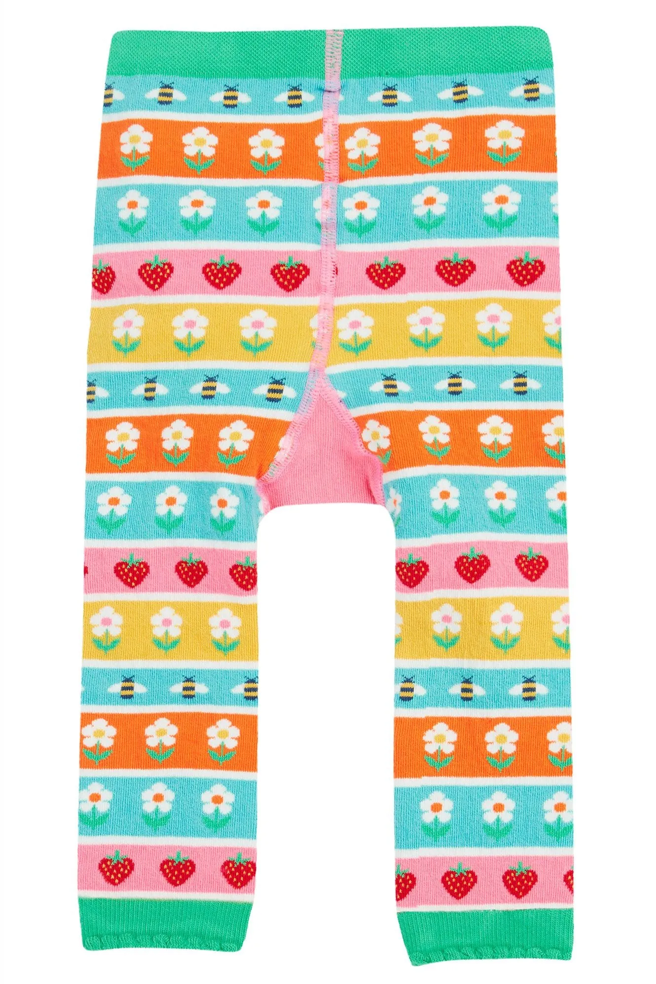 Frugi Infant Knitted Leggings Daisy Fairisle Ladybird