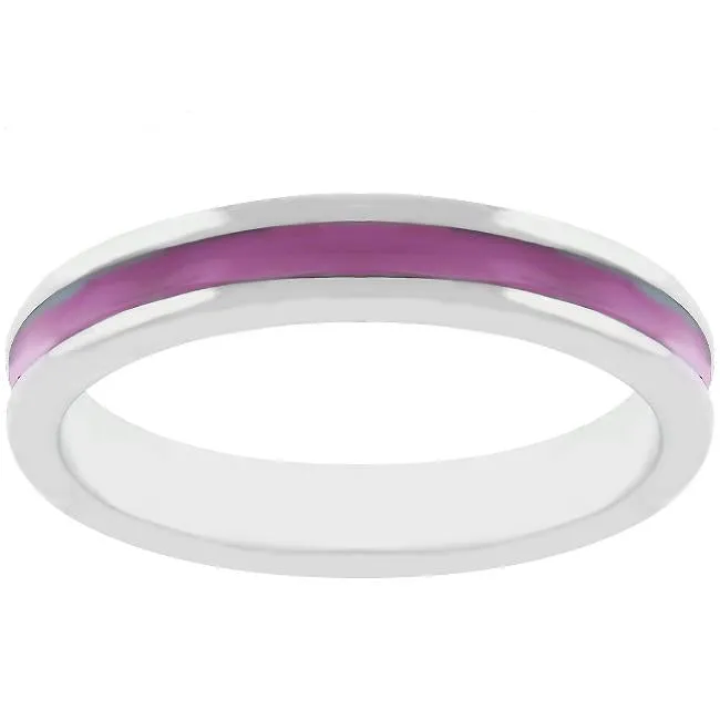 Fuchsia Enamel Eternity Ring