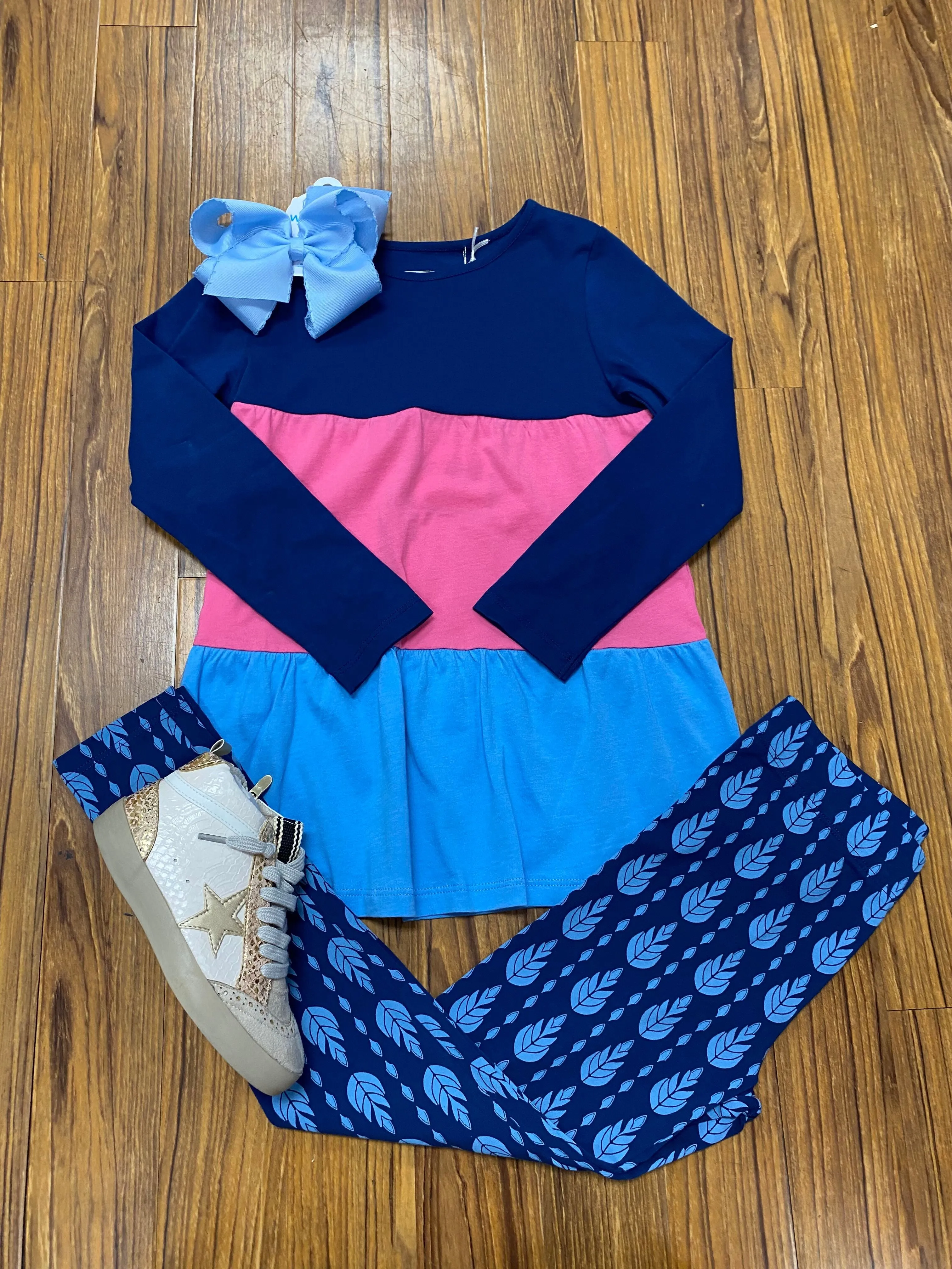 Girls Lolly Legging - Blue Vine