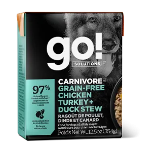 GO Carnivore Grain-Free Chicken, Turkey   Duck Stew 354g Canned Dog Food