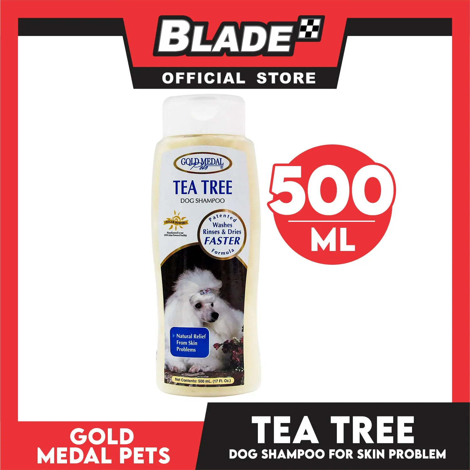 Gold Medal Pets Tea Tree Dog Shampoo 17oz Natural Relief from Skin Problems
