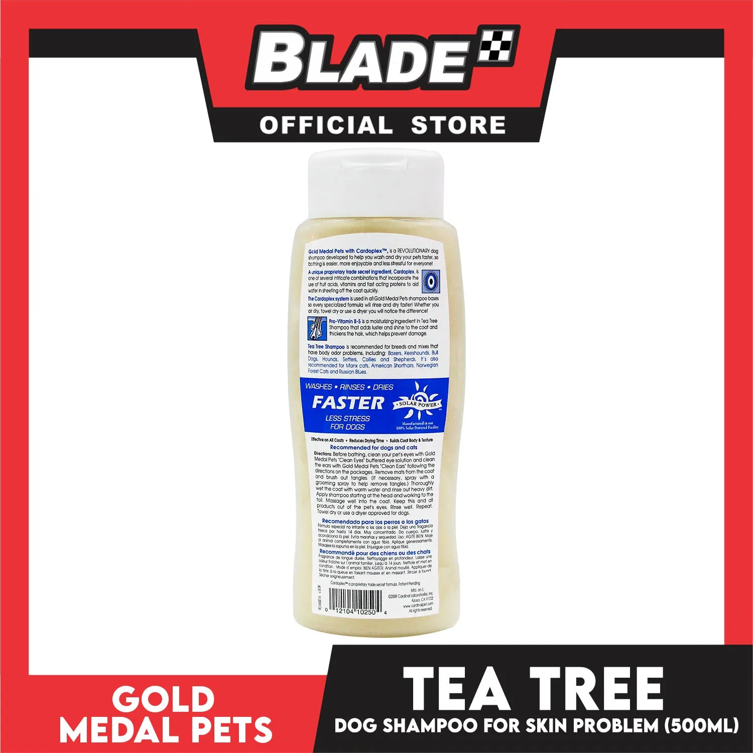 Gold Medal Pets Tea Tree Dog Shampoo 17oz Natural Relief from Skin Problems