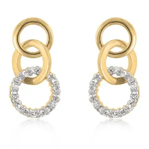 Goldtone Finish Triplet Hooplet Earrings