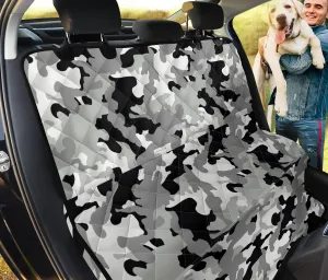 Gray, Black and White Camouflage Back Bench Seat Cover For Pets