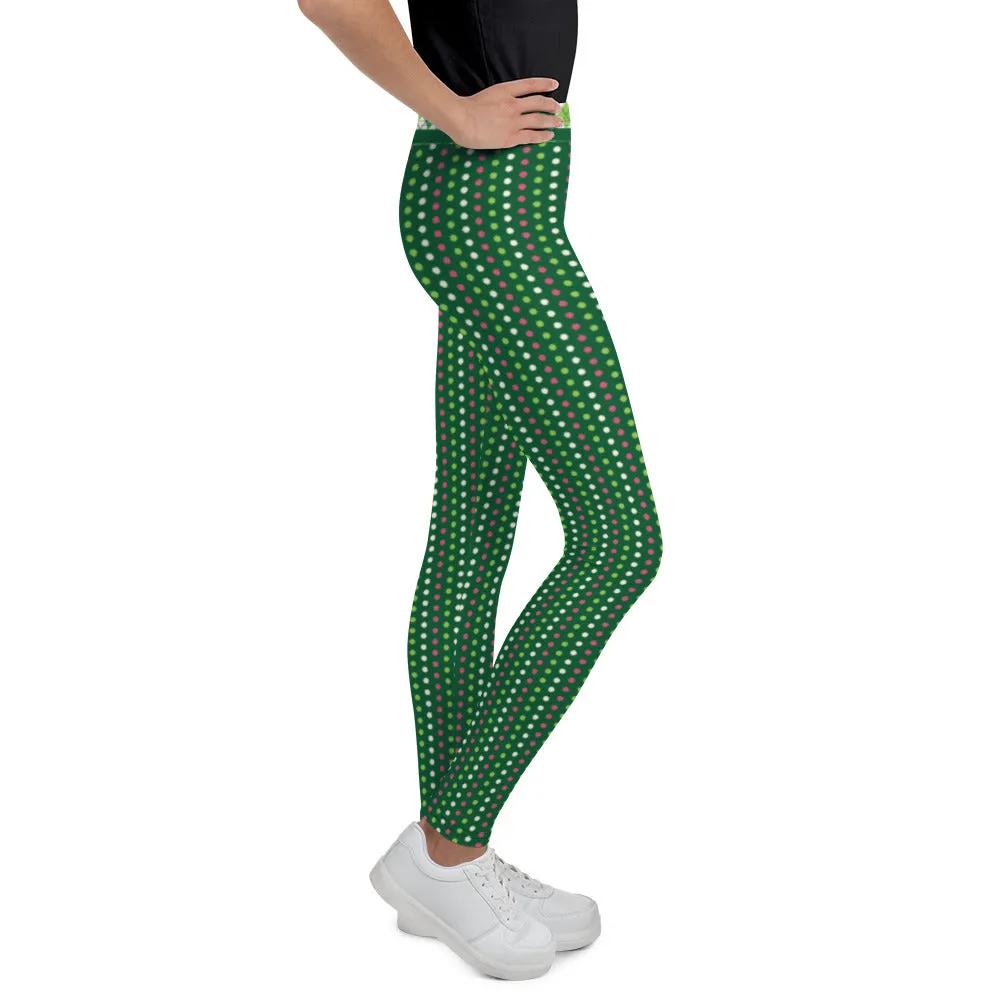 Green and Pink Dots - Youth Leggings