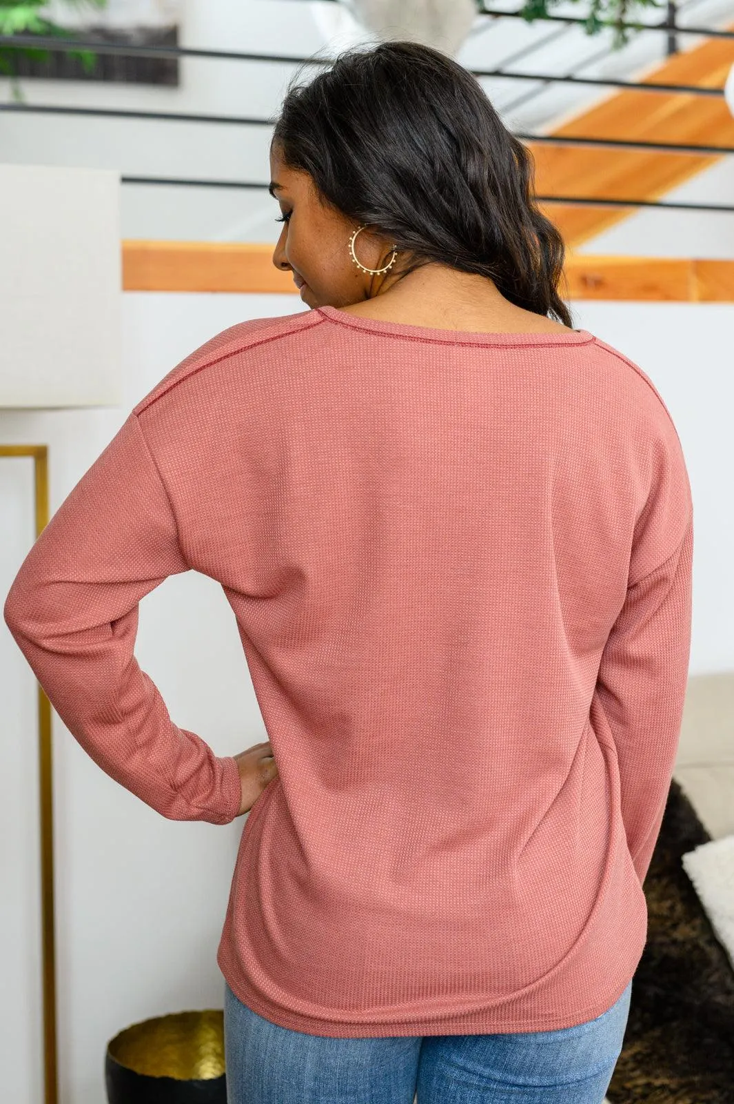 Hazel Blues® |  Behind The Scenes Waffle Knit Top