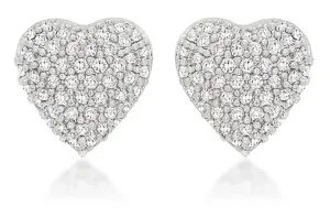 Heart Pave Stud Earrings