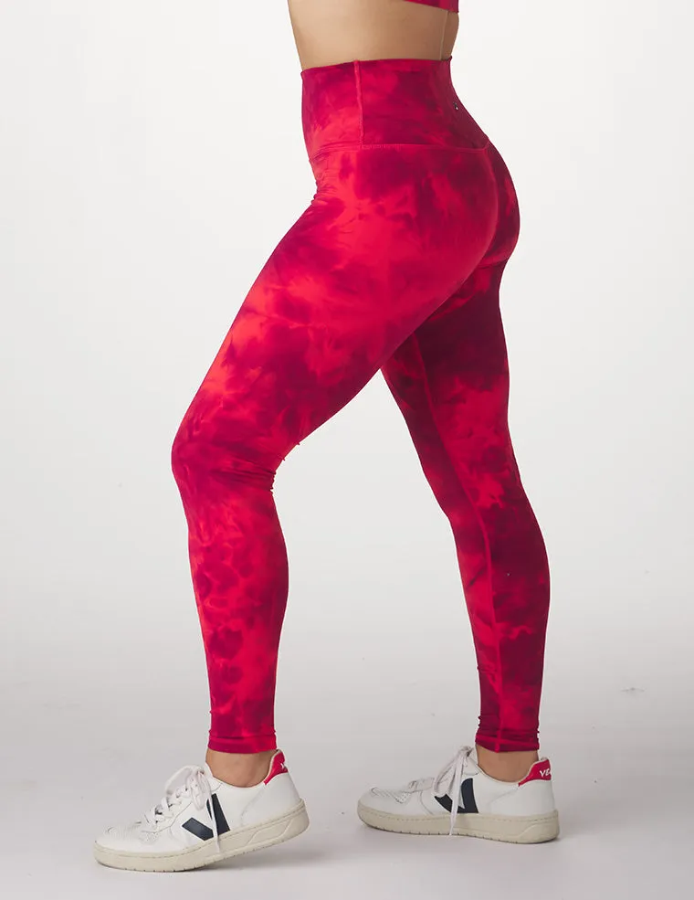 High Waist Pure Legging: Cherry Tie-Dye