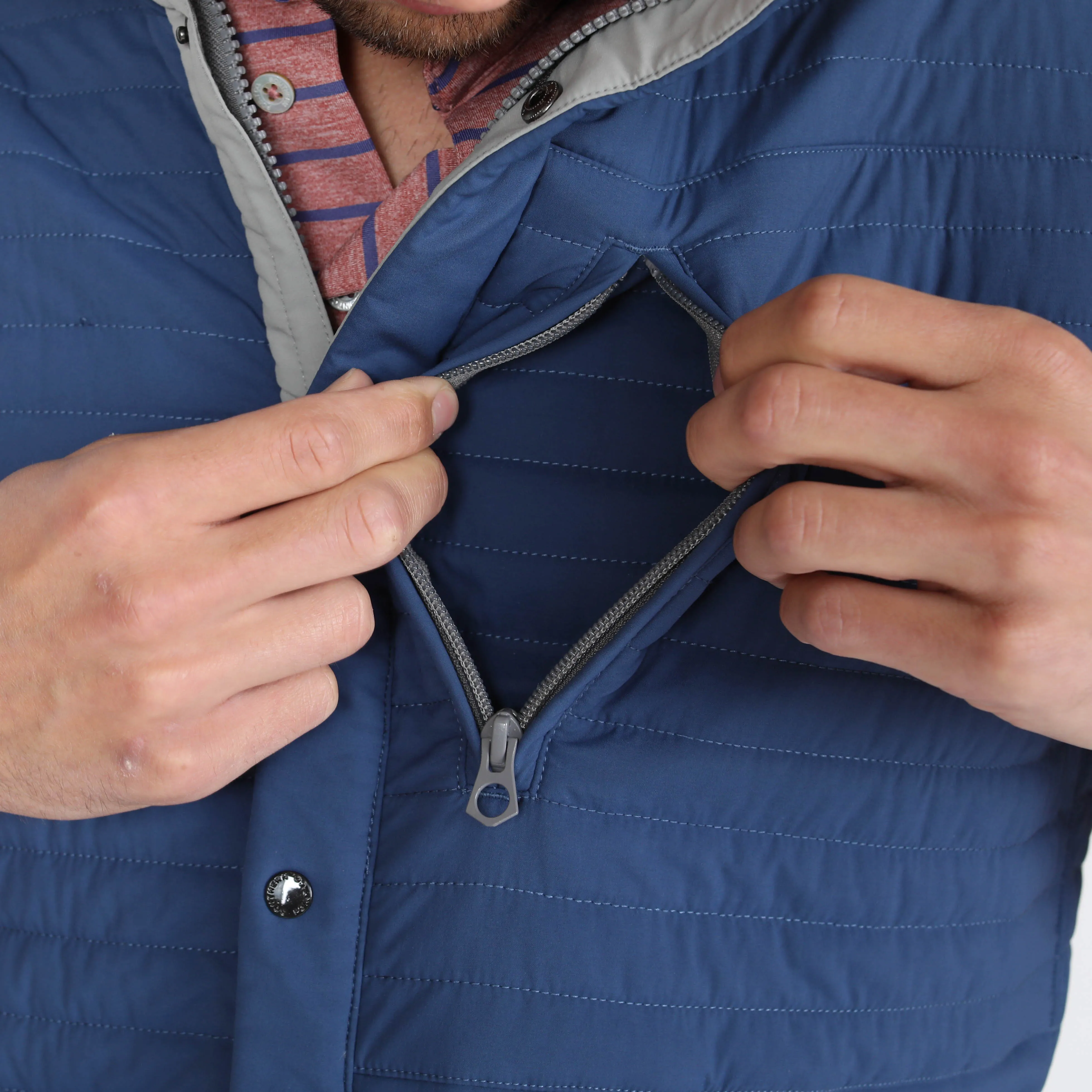 Hinton Vest- Blue Final Sale