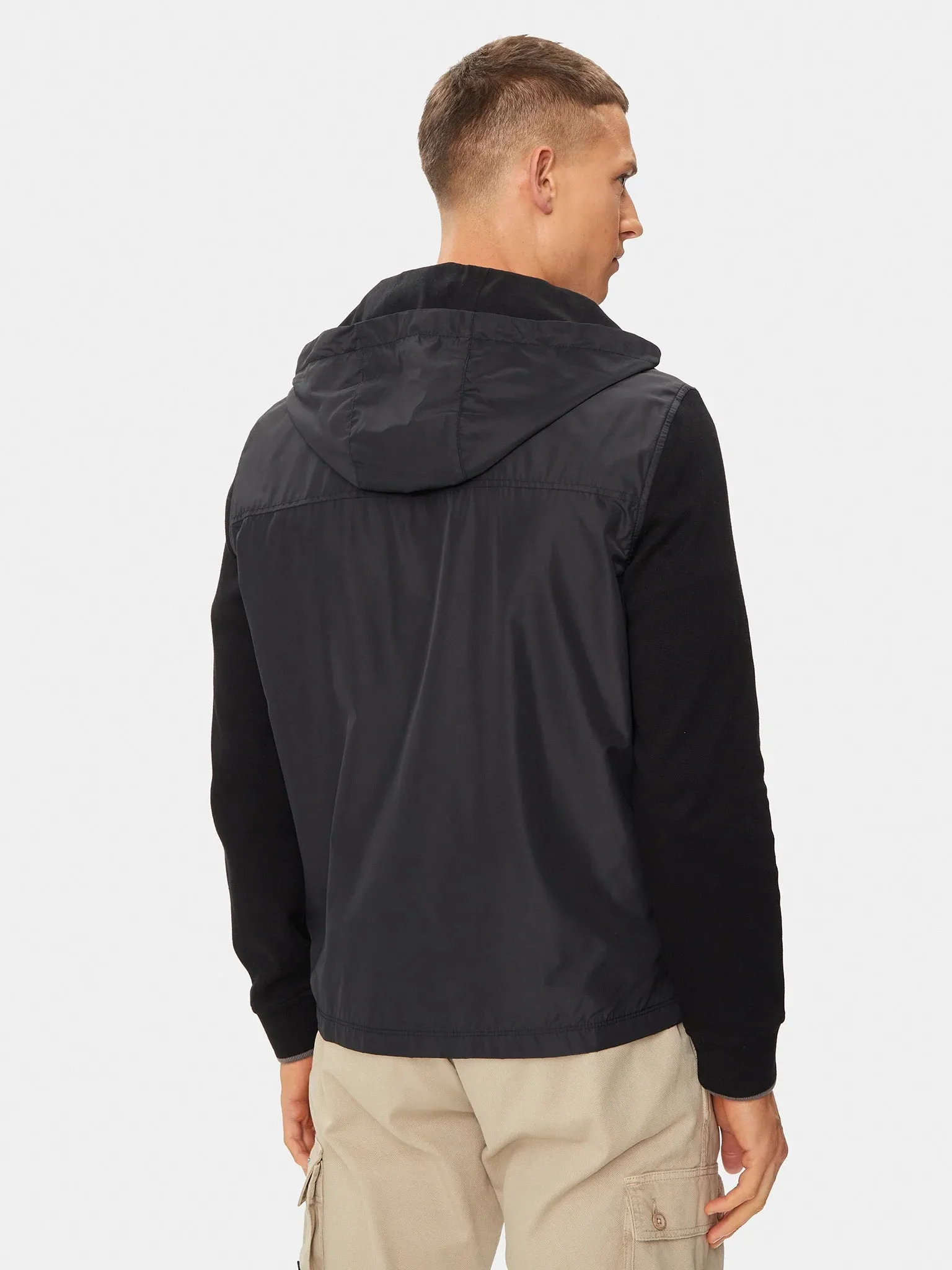 Hybrid jacket with removable hood