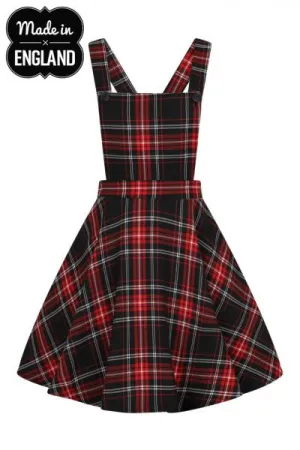 Islay Pinafore Dress - Black/Red Plaid -