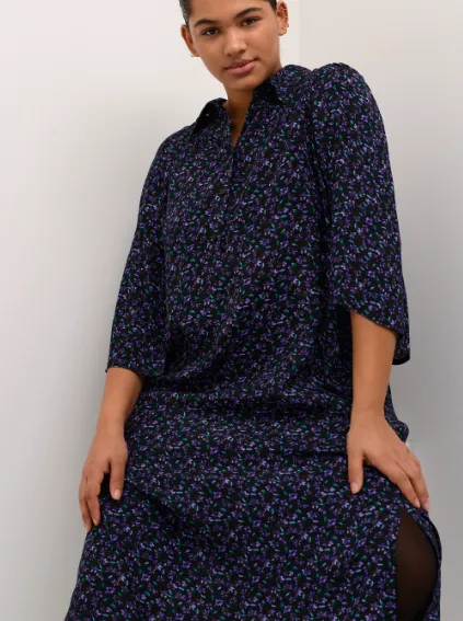 Kaffe Curve  - Kcpolla Dress | Heliptrope Flower