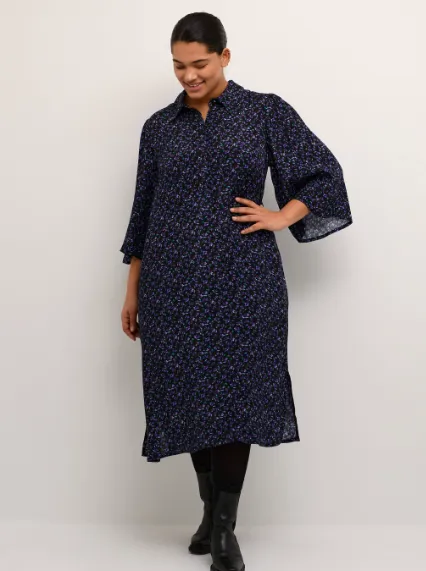 Kaffe Curve  - Kcpolla Dress | Heliptrope Flower