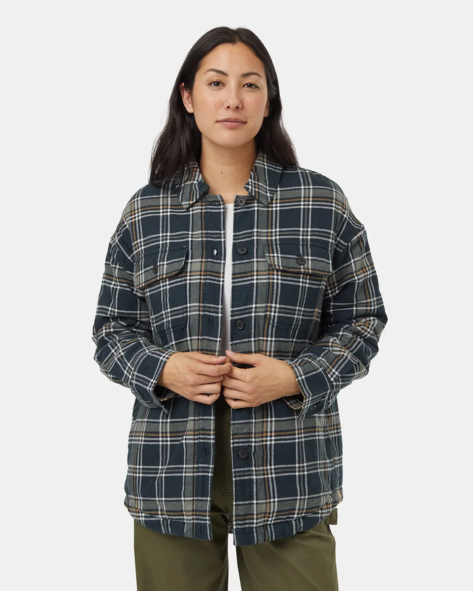 Kapok Flannel Insulated Shacket