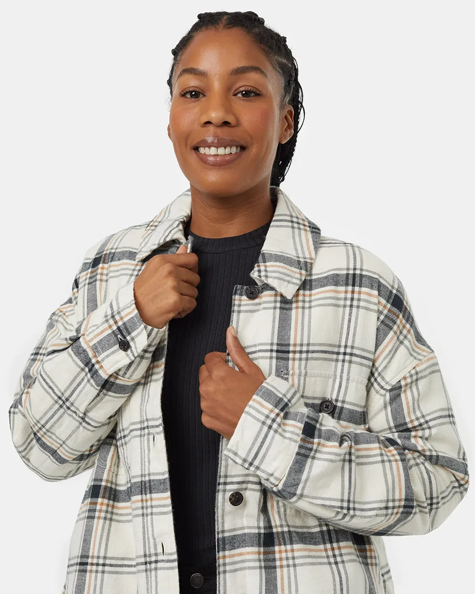 Kapok Flannel Insulated Shacket