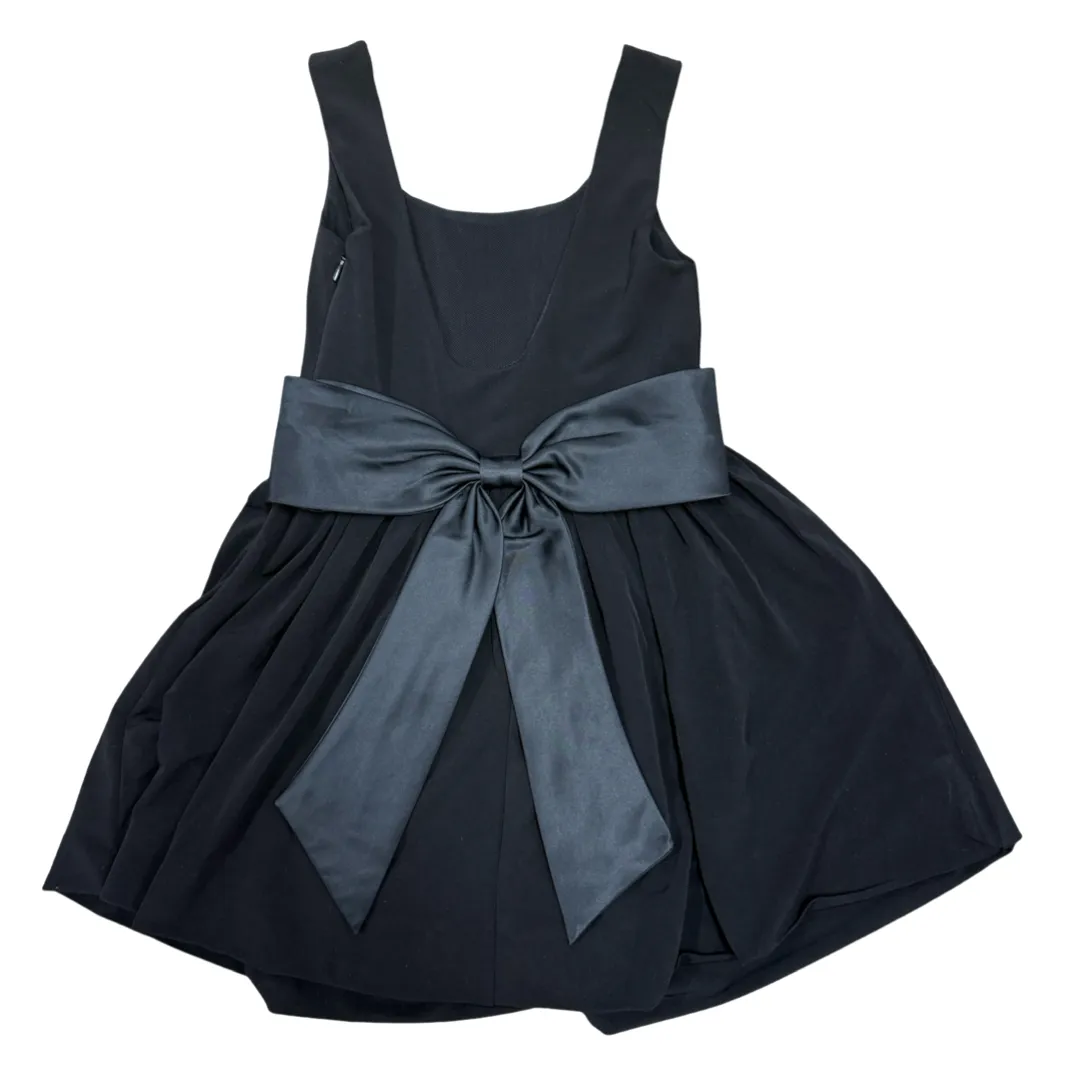 KatieJ NYC Tween Amelie Satin Bow Back Dress - Black