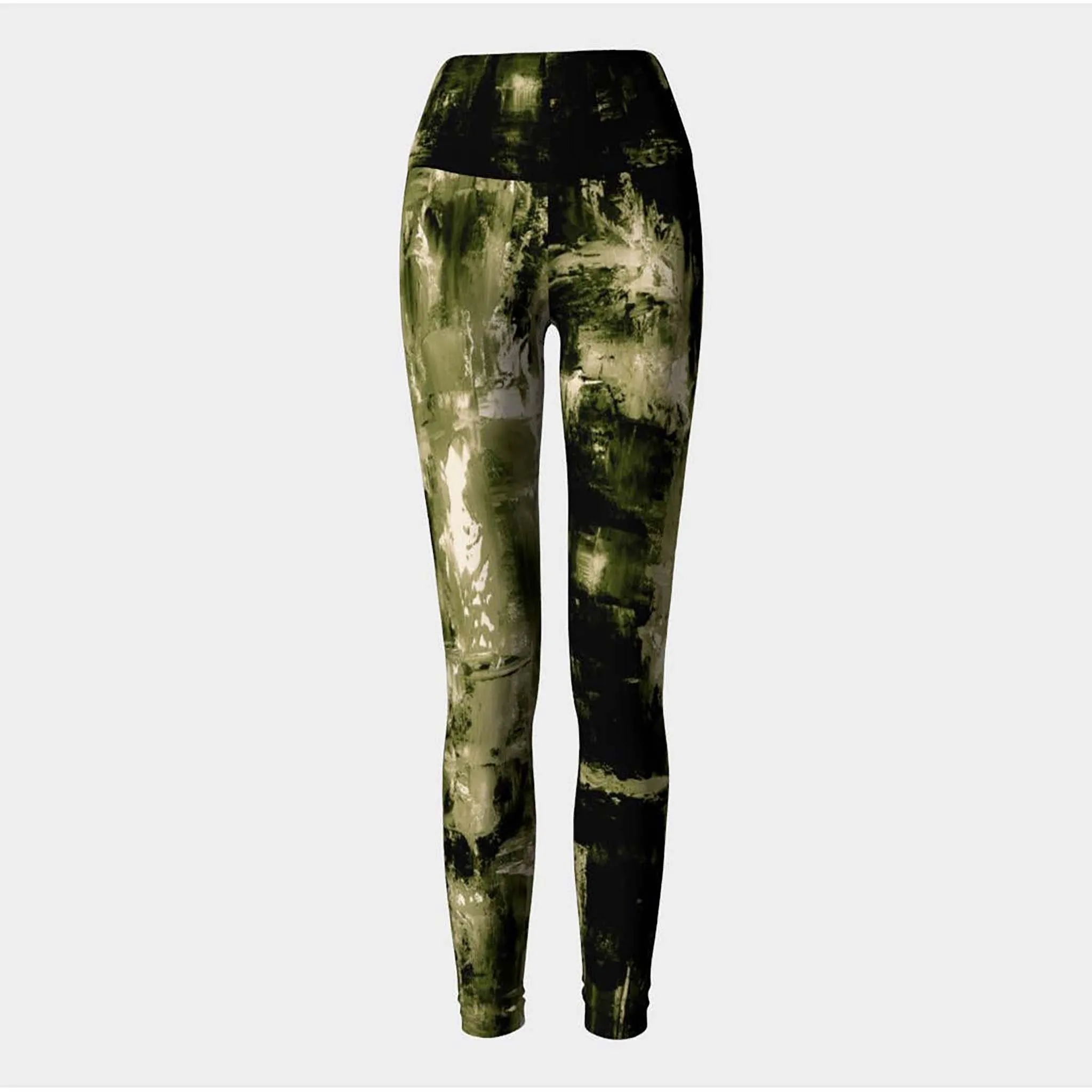 Khaki and Black Print Leggings