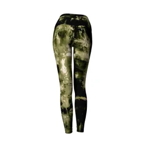 Khaki and Black Print Leggings
