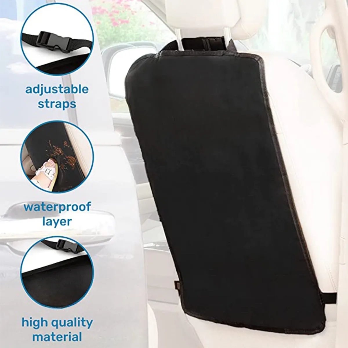 Kick Mats, Custom fit for Porsche - 18” x 24” Premium Quality Car Seat Protector Mat Best Waterproof Protection of Your Upholstery from Dirt, Mud, Scratches - Extra Large Car Seat Back Covers