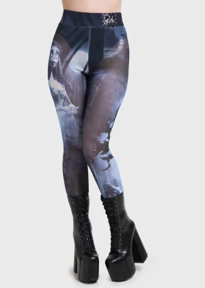 Killstar x Corpse Bride Emily In The Night Leggings Black Blue