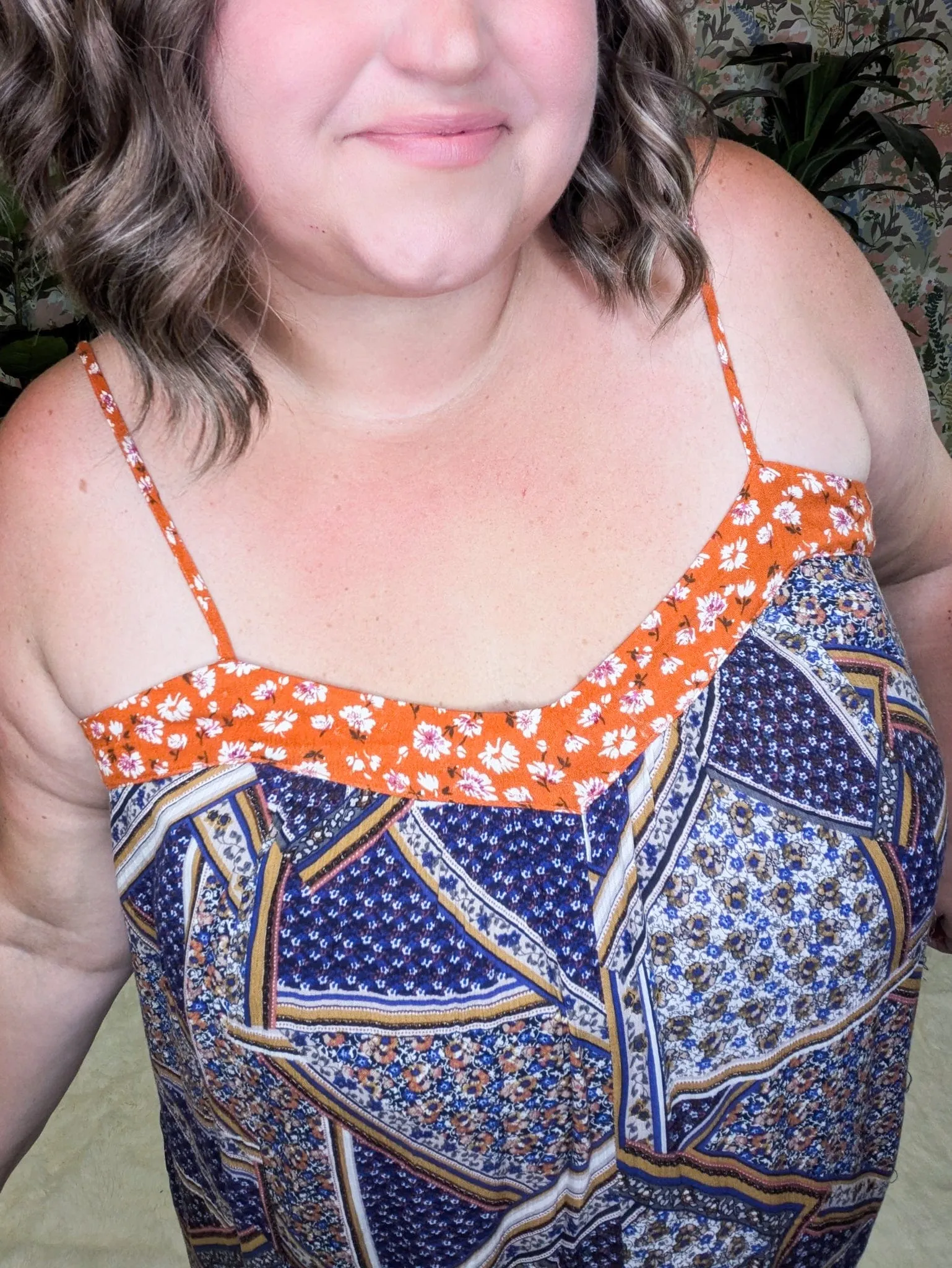 Kori Floral Scarf Print WideLeg Jumpsuit in Navy   Copper