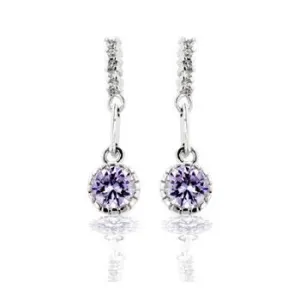 Lavender Cubic Zirconia Dangle Earrings