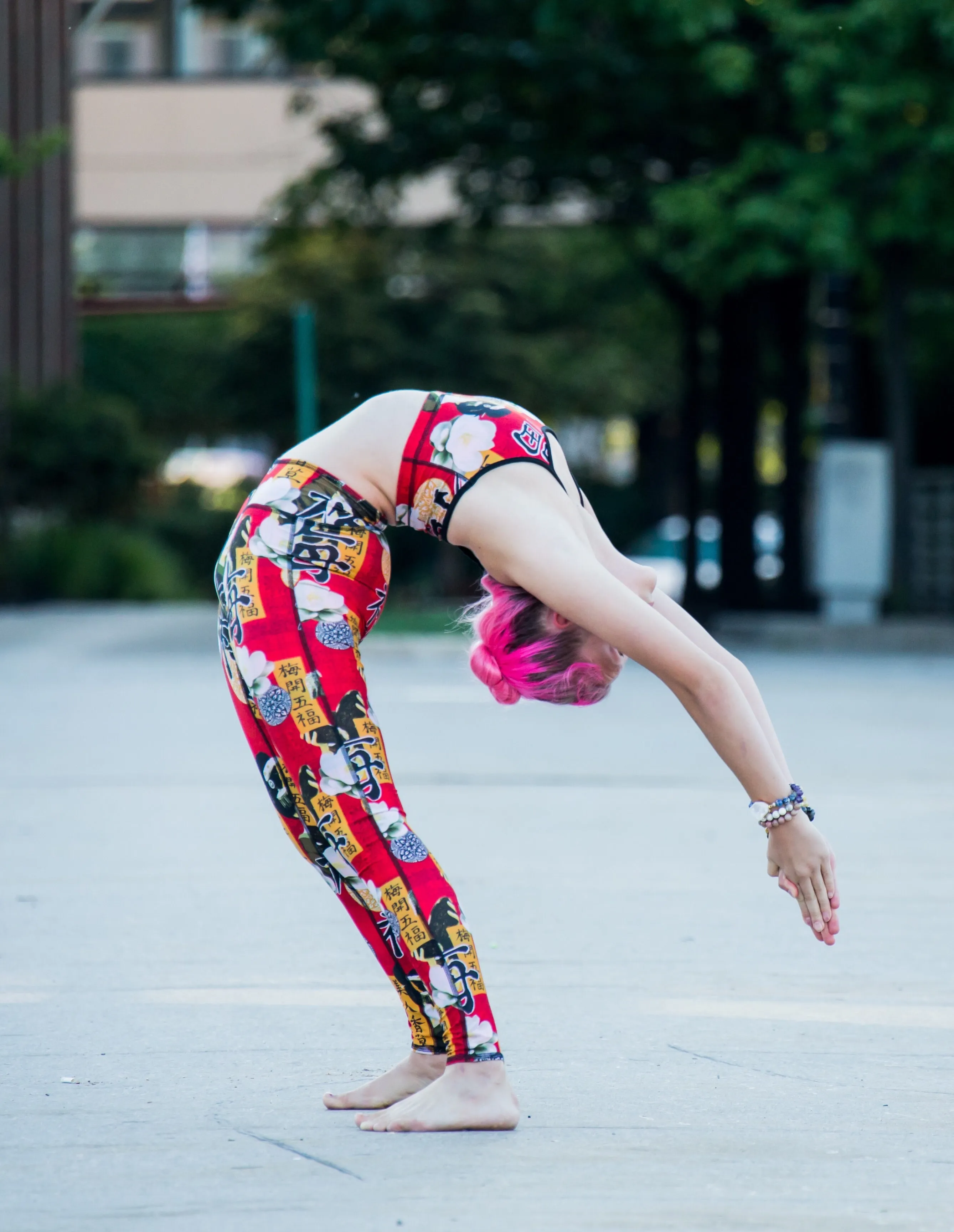 LEGGINGS RED GEISHA/RED PLAID