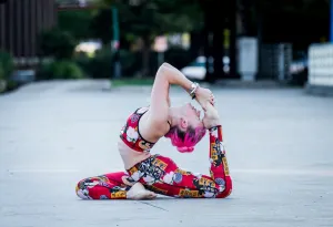 LEGGINGS RED GEISHA/RED PLAID