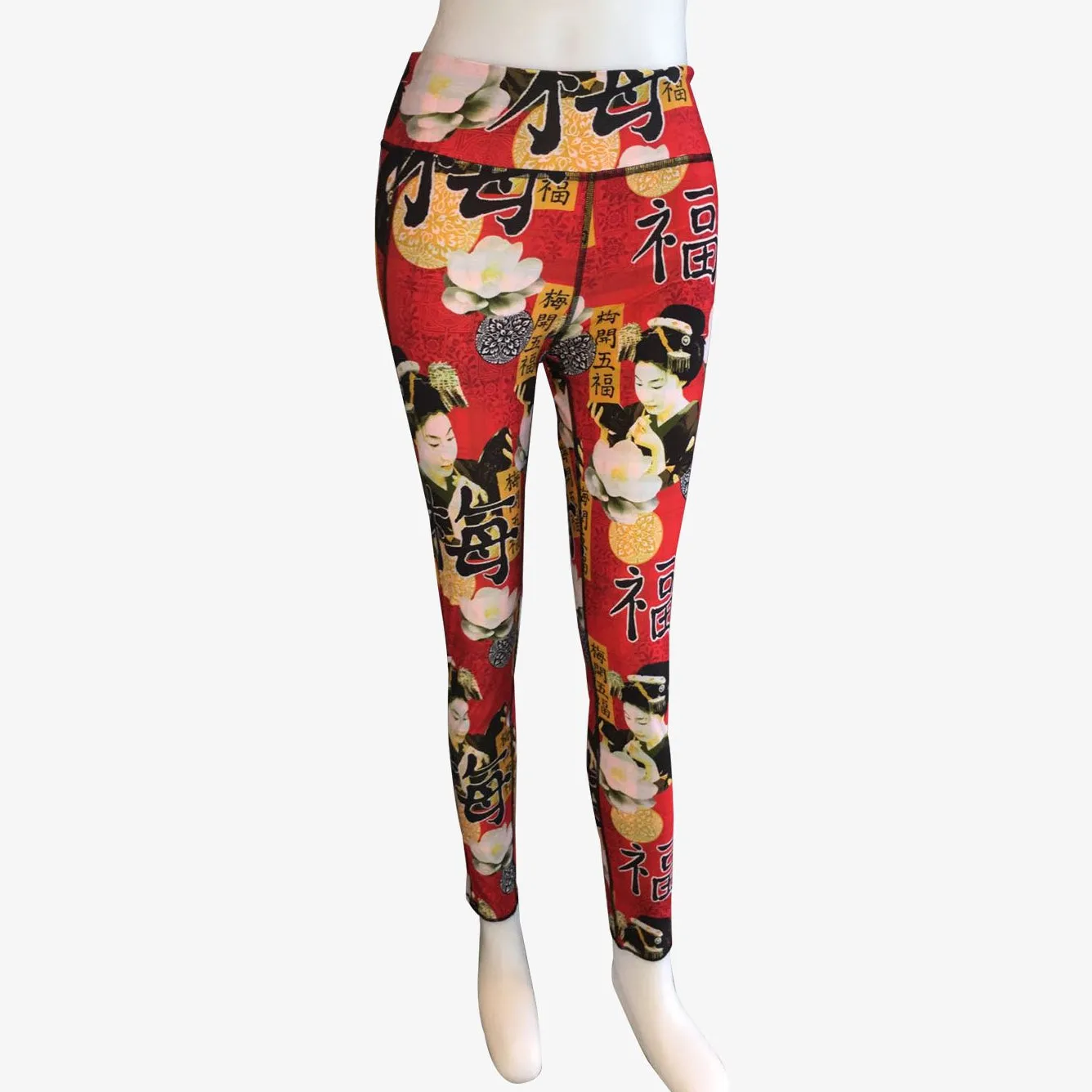 LEGGINGS RED GEISHA/RED PLAID