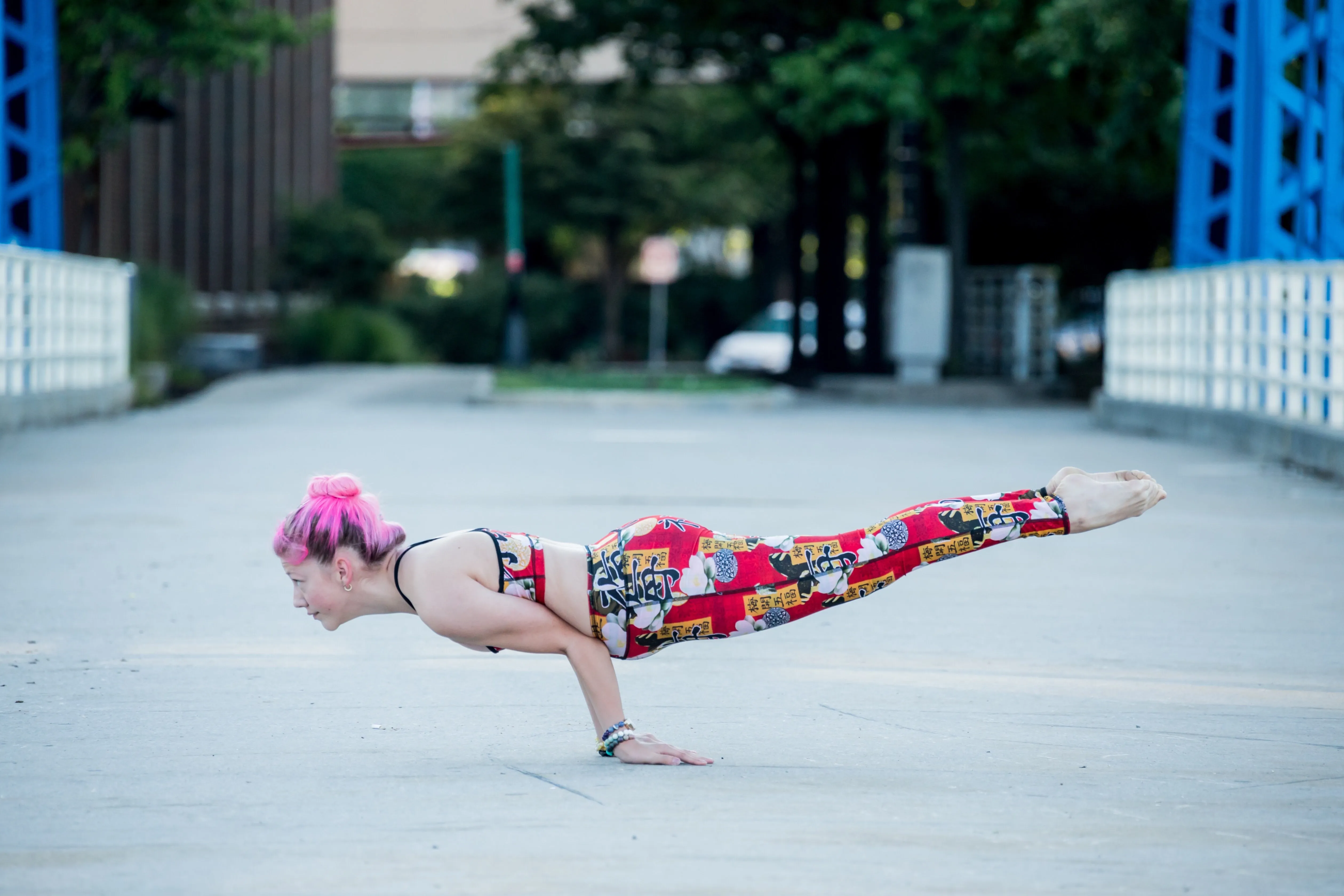 LEGGINGS RED GEISHA/RED PLAID