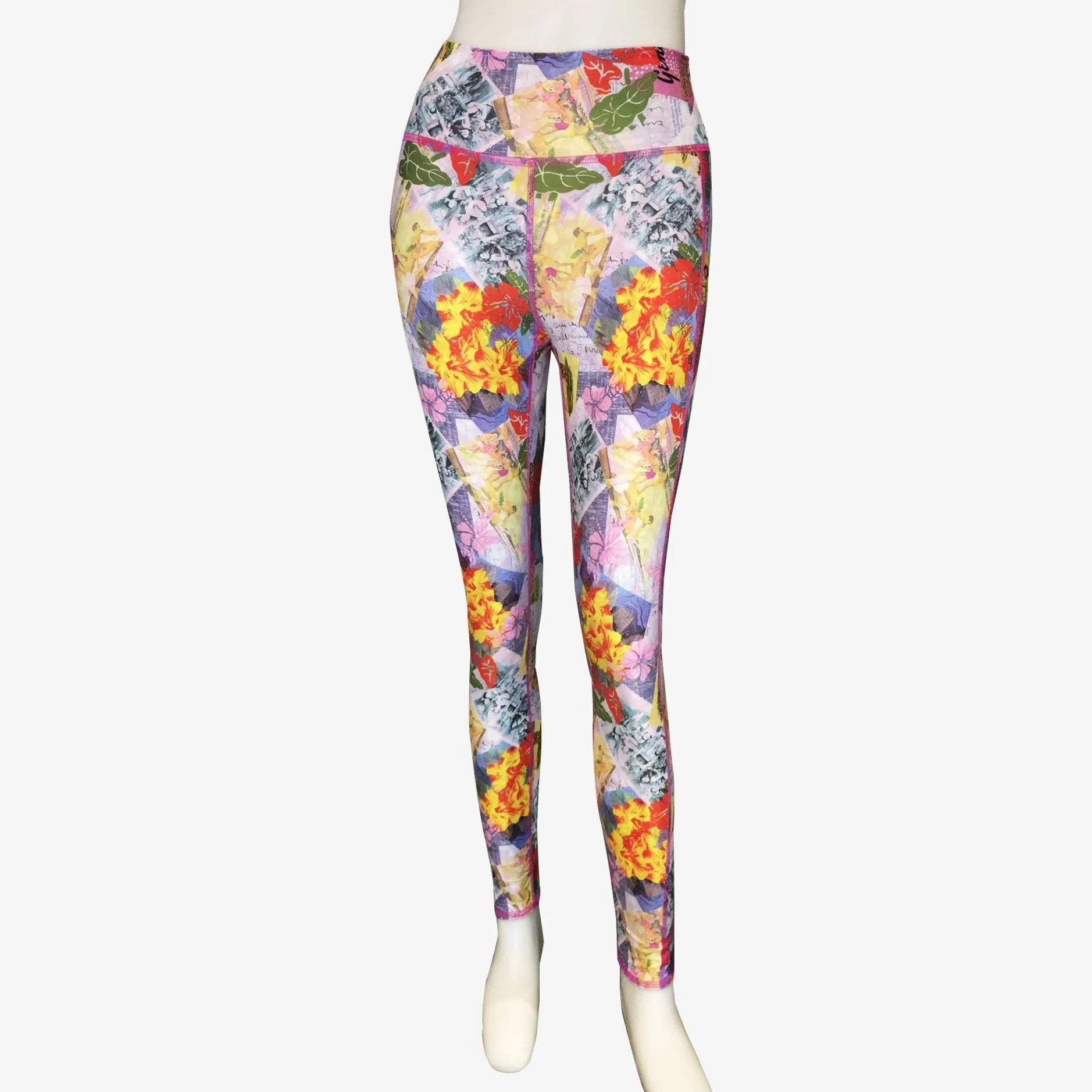 LEGGINGS VINTAGE PINK HAWAII/PINK BATIK
