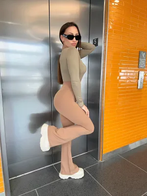 Light Caramel Bellbottom Leggings