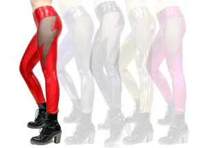 Lightning Leggings in Red Glitter