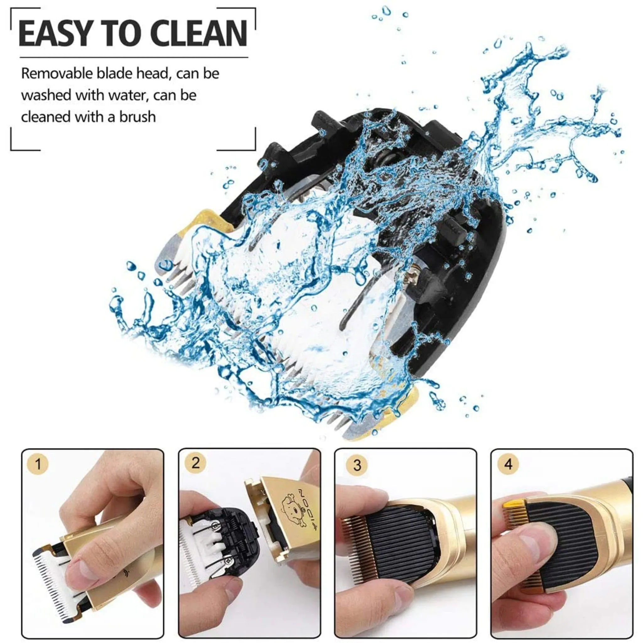 Like New/Unboxed- YIDON Dog Clippers Grooming Kit - Cordless Adjustable Low-Noise Pet Clippers Dog Hair Trimmer Rechargeable (Gold/Black)