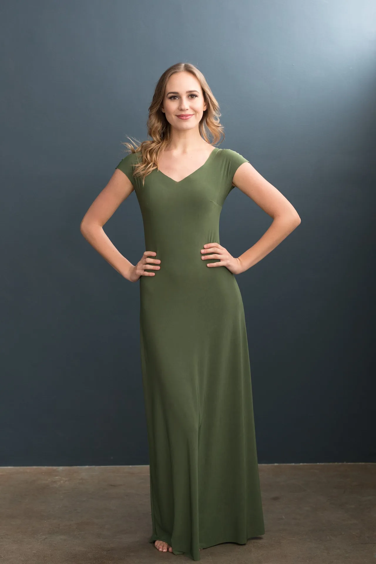 Lizzy Slip Cap Sleeve V-Neck Maxi Slip - LE ♥